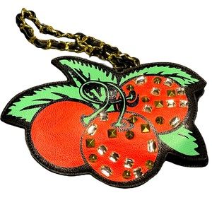 Vintage Betsey Johnson Leather Cherry Wristlet